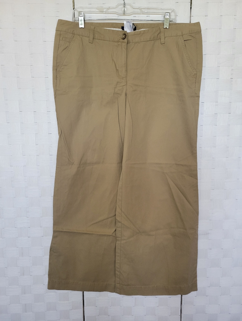 Lands' End Womens Classic Wide-Leg Chinos